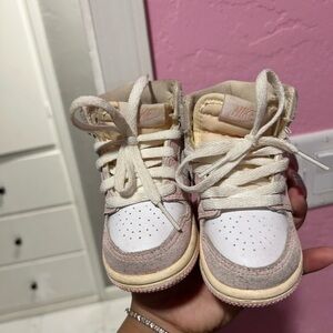 Nike Cream and Pink Sneakers Retro Style